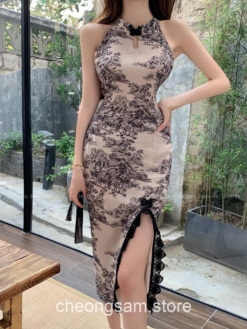 Chinese Style Art Split Skirt Qipao Cheongsam Dress 2