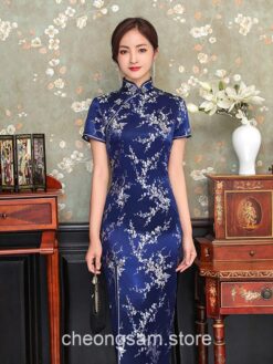 Traditional Chinese Floral Elegant Mandarin Collar Qipao Cheongsam Dress (Many Colors) 7