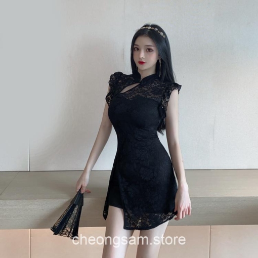 Adorable Chinese Style Retro Sexy Lace Qipao Cheongsam Dress 11