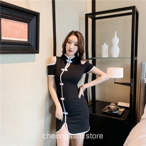 Charming Korean Style Elegant Bodycon Qipao Cheongsam Dress 13