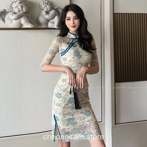 Softie Bodycon Lady Qipao Cheongsam Dress 4