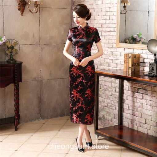 Traditional Oriental Charming Silk Satin Qipao Cheongsam Dress (Many Color) 2