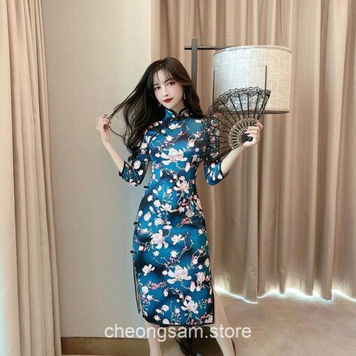 Ao Dai Vietnam Style Slim Qipao Cheongsam Dress 16