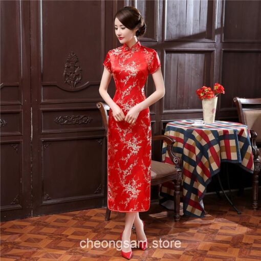 Traditional Oriental Charming Silk Satin Qipao Cheongsam Dress (Many Color) 4