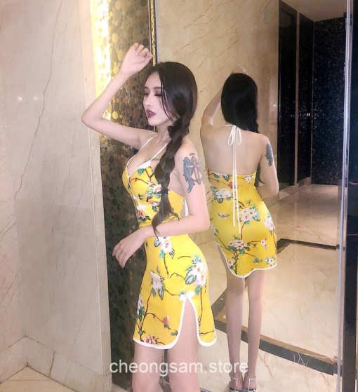Aesthetic Chinese Style Printed Tops and Mini Skirts Set 22