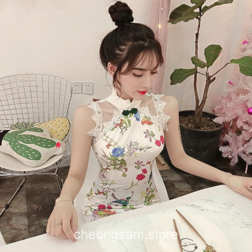 Softie Bodycon Lace Qipao Cheongsam Dress 33