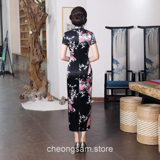 Traditional Oriental Elegant Satin Short Sleeve Qipao Cheongsam Dress (Many Colors) 31