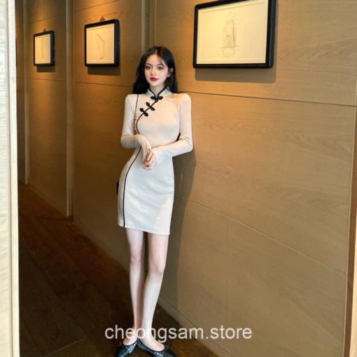 Charming Korean Style Elegant Bodycon Qipao Cheongsam Dress 22