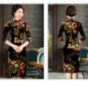 Traditional Chinese Gentle Velvet Mandarin Collar Qipao Cheongsam Dress 4
