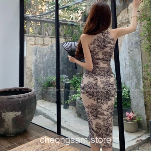 Chinese Style Art Split Skirt Qipao Cheongsam Dress 6