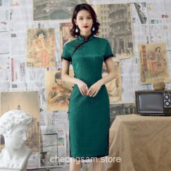 Classic Chinese Elegant Short Sleeve Qipao Cheongsam Dress (Many Color) 2