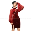 Chinese Style Velvet Bodycon Slim Qipao Cheongsam Dress 5