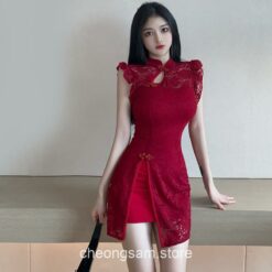 Adorable Chinese Style Retro Sexy Lace Qipao Cheongsam Dress 1
