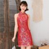 Traditional Oriental Sleeveless Sexy Mini Qipao Cheongsam Dress (Many Colors) 3