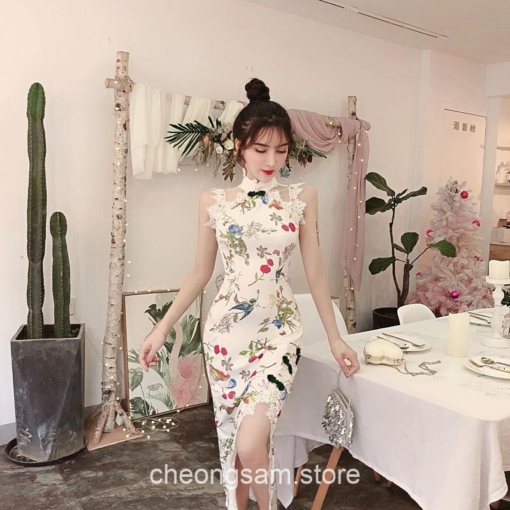 Softie Bodycon Lace Qipao Cheongsam Dress 34