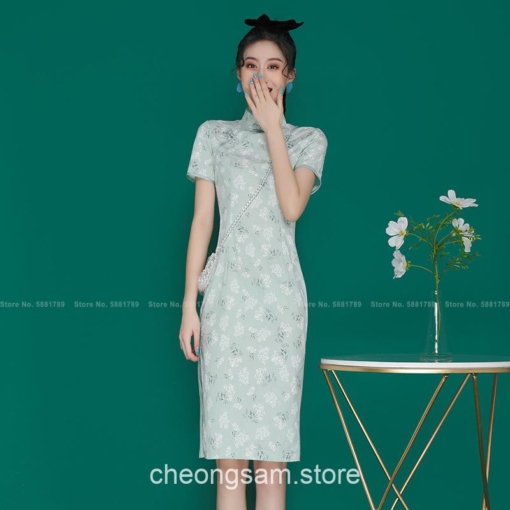 Adorable Sweet Floral Retro Hanfu Qipao Cheongsam Dress 6