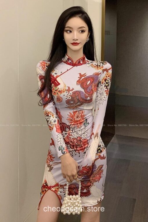Elegant Oriental Retro Slim Qipao Cheongsam Dress 6