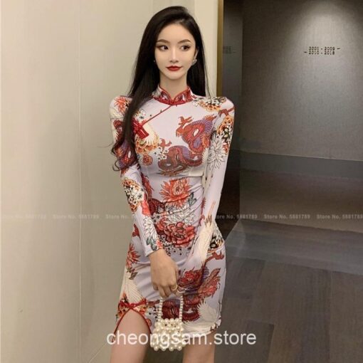 Elegant Oriental Retro Slim Qipao Cheongsam Dress 3
