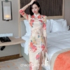 Aesthetic Flower Print Vintage Qipao Cheongsam Dress 2