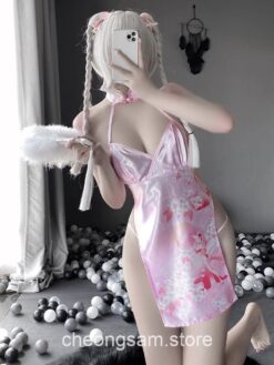 Japanese Style Anime Hollow out Charming Sexy Cheongsam Lingerie 5