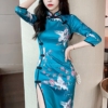 Elegant Lady Elegant Crane Flying Qipao Cheongsam Dress 6