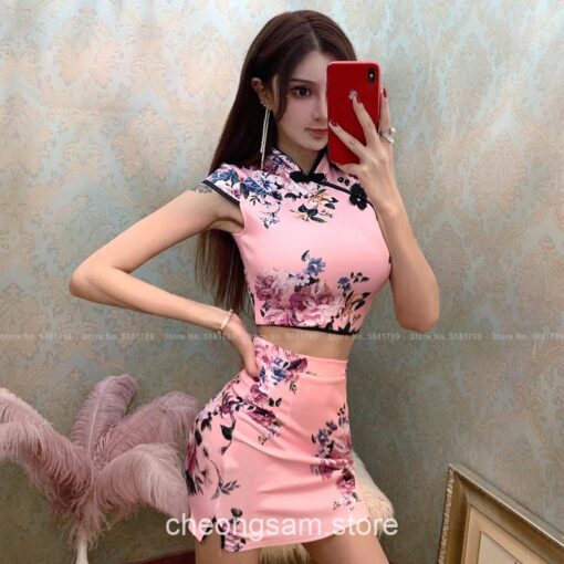 Aesthetic Retro Tops Mini Skirt Qipao Cheongsam Dress 3