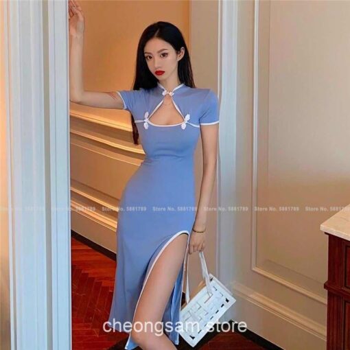French Style Morden Qipao Cheongsam Dress 3