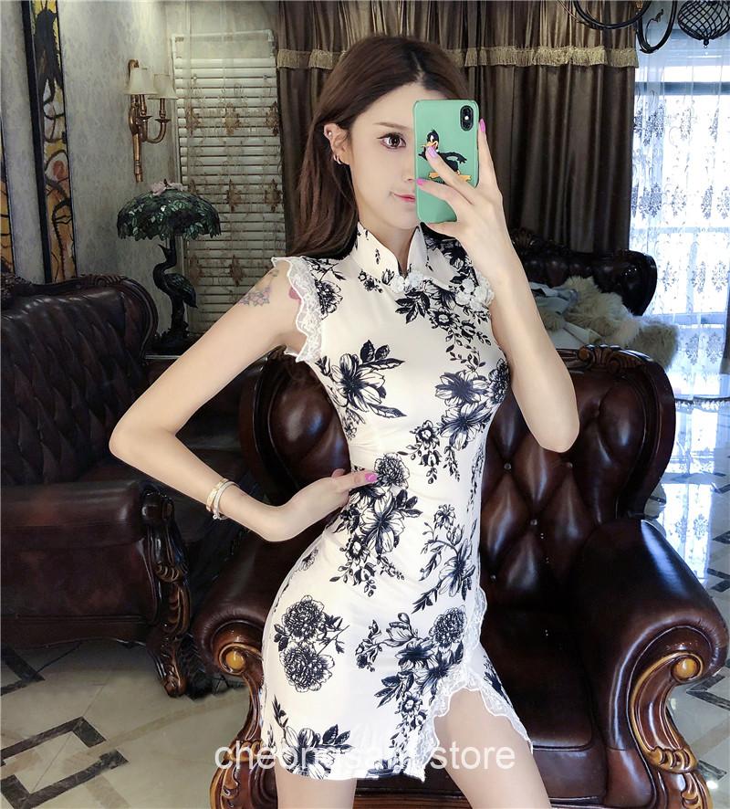 Softie Bodycon Lace Qipao Cheongsam Dress