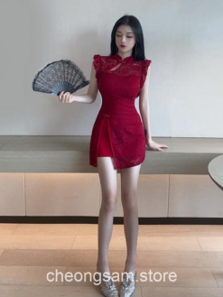 Adorable Chinese Style Retro Sexy Lace Qipao Cheongsam Dress 2