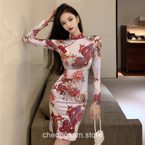 Elegant Oriental Retro Slim Qipao Cheongsam Dress 1