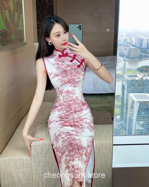Elegant Aesthetic Slim Qipao Cheongsam Dress 9