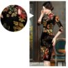 Traditional Chinese Gentle Velvet Mandarin Collar Qipao Cheongsam Dress 5